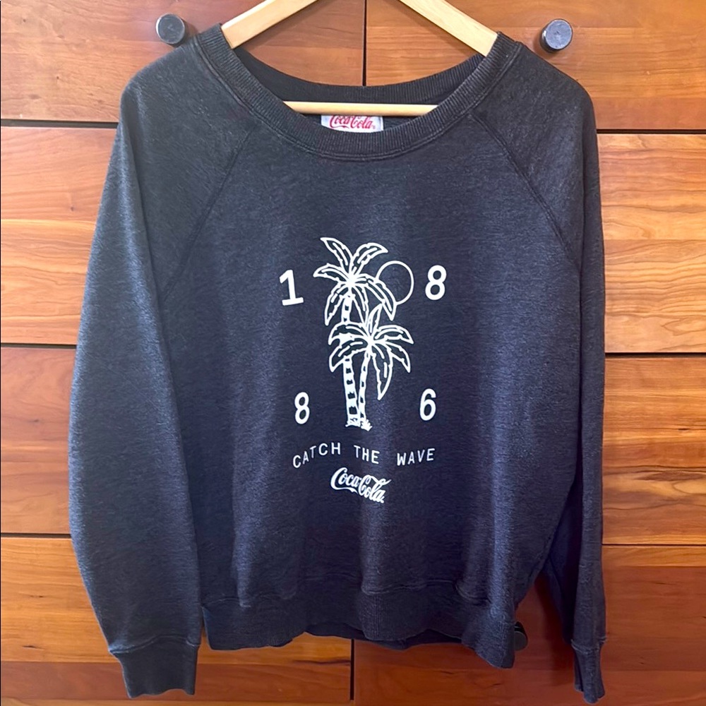Coca Cola/Wildfox Collaboration Black Oversized Sweatshirt with Graphic Design